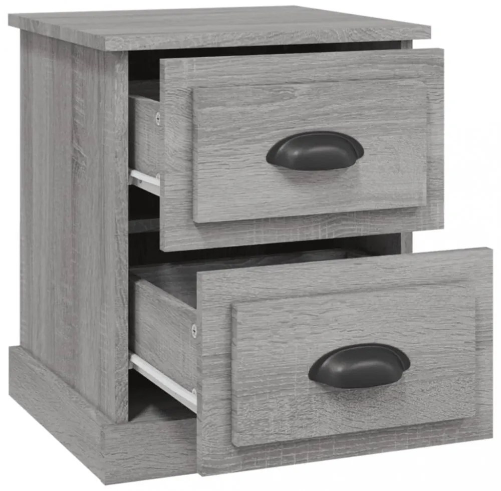 vidaXL 2 db szürke sonoma színű fa éjjeliszekrény 39 x 39 x 47,5 cm