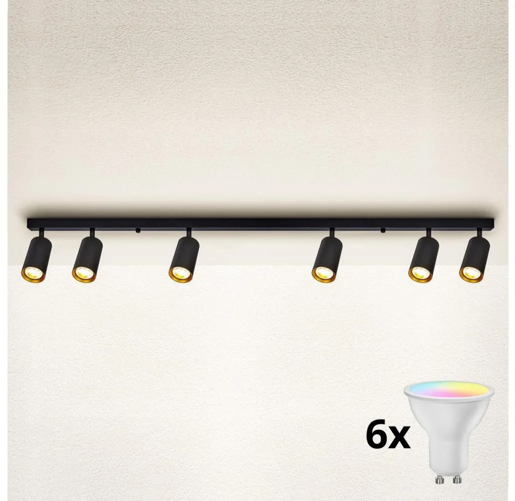 Brilagi - LED fényerőszabályozható spotlámpa SELE 6xGU10/6,5W/230V fekete/arany