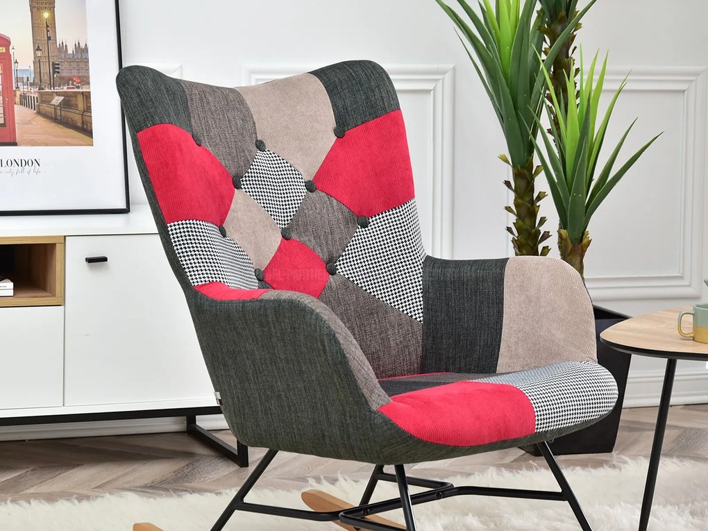 Fotel Sibyla (patchwork + fekete). 1110395