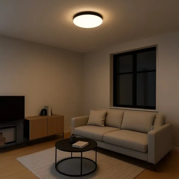 MAYA LED mennyezeti lámpatest, 36 W, 230 V, Ø 50 cm, fekete