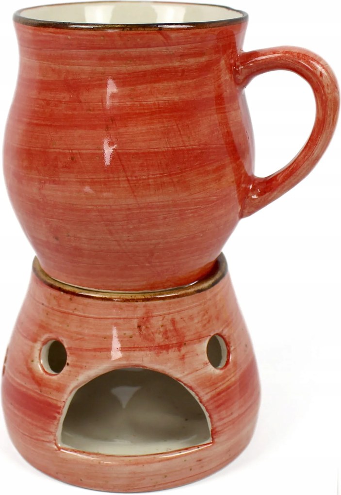 Kerámia bögre 0,2 l-es, melegítővel Rustic Red