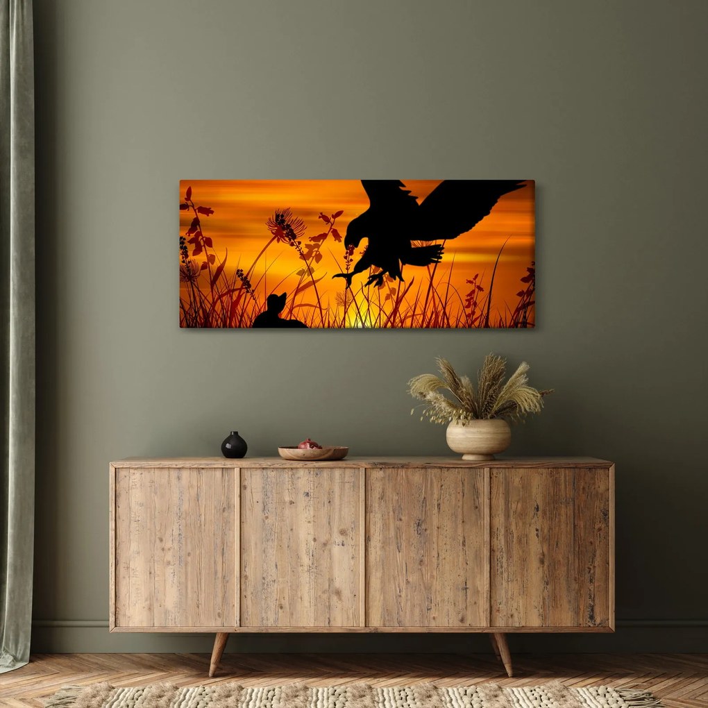 A ragadozó sziluettjének képe (120x50 cm)