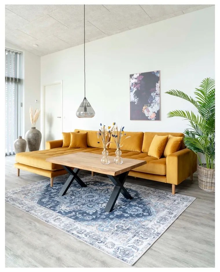 Toulon dohányzóasztal tömör tölgyfa asztallappal, 120 x 70 cm - House Nordic