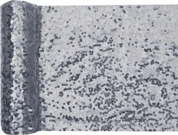 Asztalterítő flitteres ezüst 0,19 x 3 m