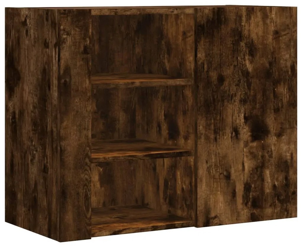 füstös tölgy színű szerelt fa faliszekrény 75 x 35 x 60 cm