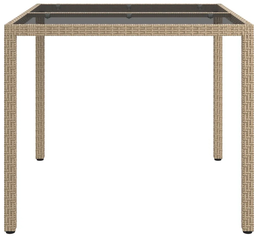 Kerti Étkezőasztal Bézs 90x90x75 cm Polirattan