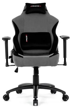 Gamer szék hintamechanikával, szürke szövetkárpittal. KA-F12 GREY2