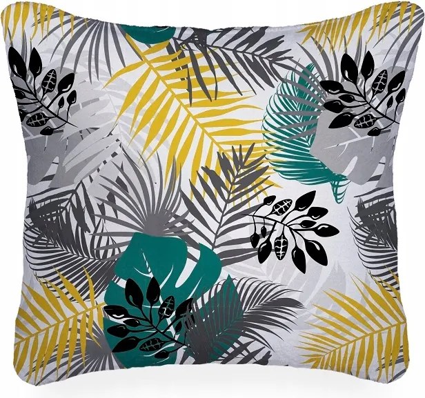 Fehér párnahuzat trópusi virágokkal Design