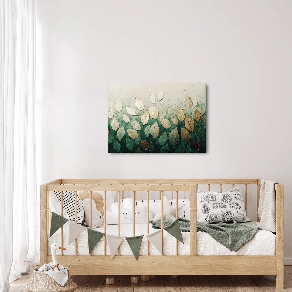 Kép - Arany-zöld levelek (70x50 cm)