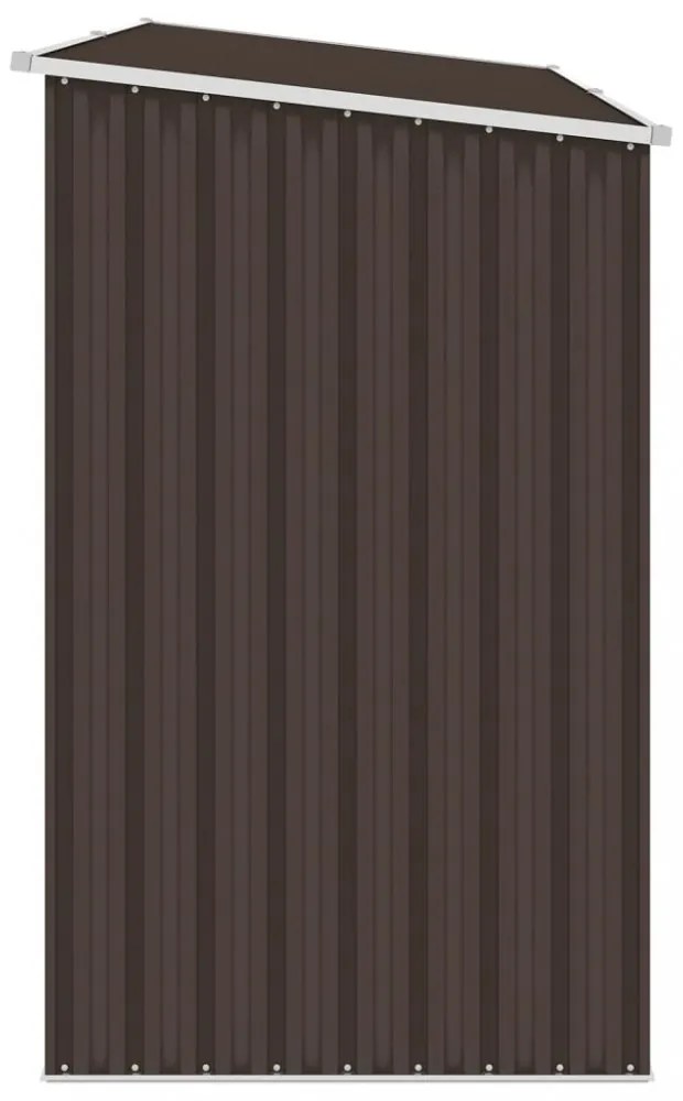 barna horganyzott acél kerti tűzifatároló 245 x 98 x 159 cm