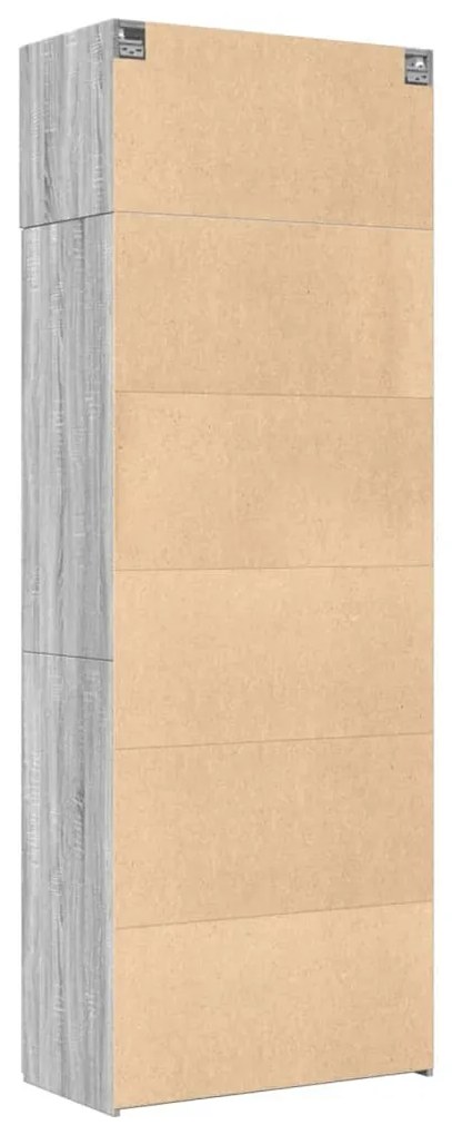 szürke sonoma színű szerelt fa tárolószekrény 80x42,5x225 cm