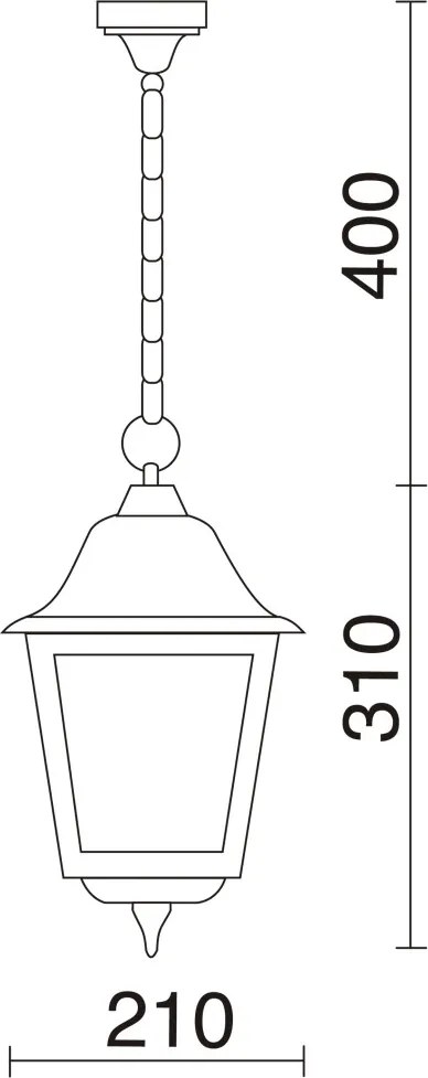NOVOLUX 264A-G05X1A-02 ROB Kültéri Függő Lámpa Fekete, Átlátszó IP43