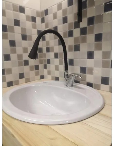 RAV Slezák SA006.0/13 - SAZAVA mosogató csaptelep 35,6 cm fekete/fényes króm