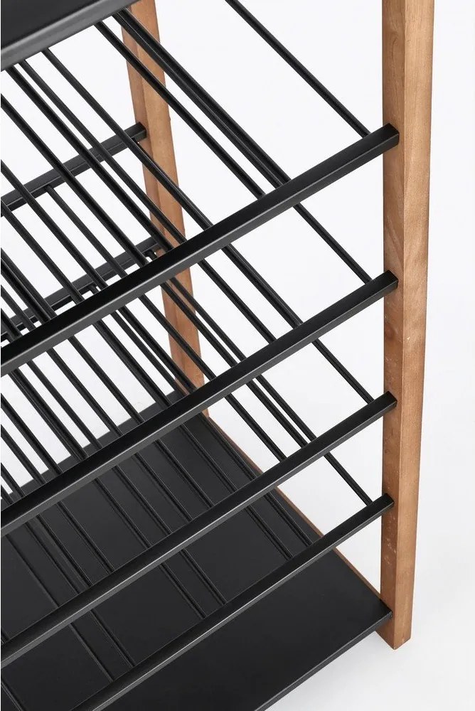 Fekete-natúr színű fém bortartó szekrény palackok száma 20, 50x122x35 cm Isaac – Yes Everyday