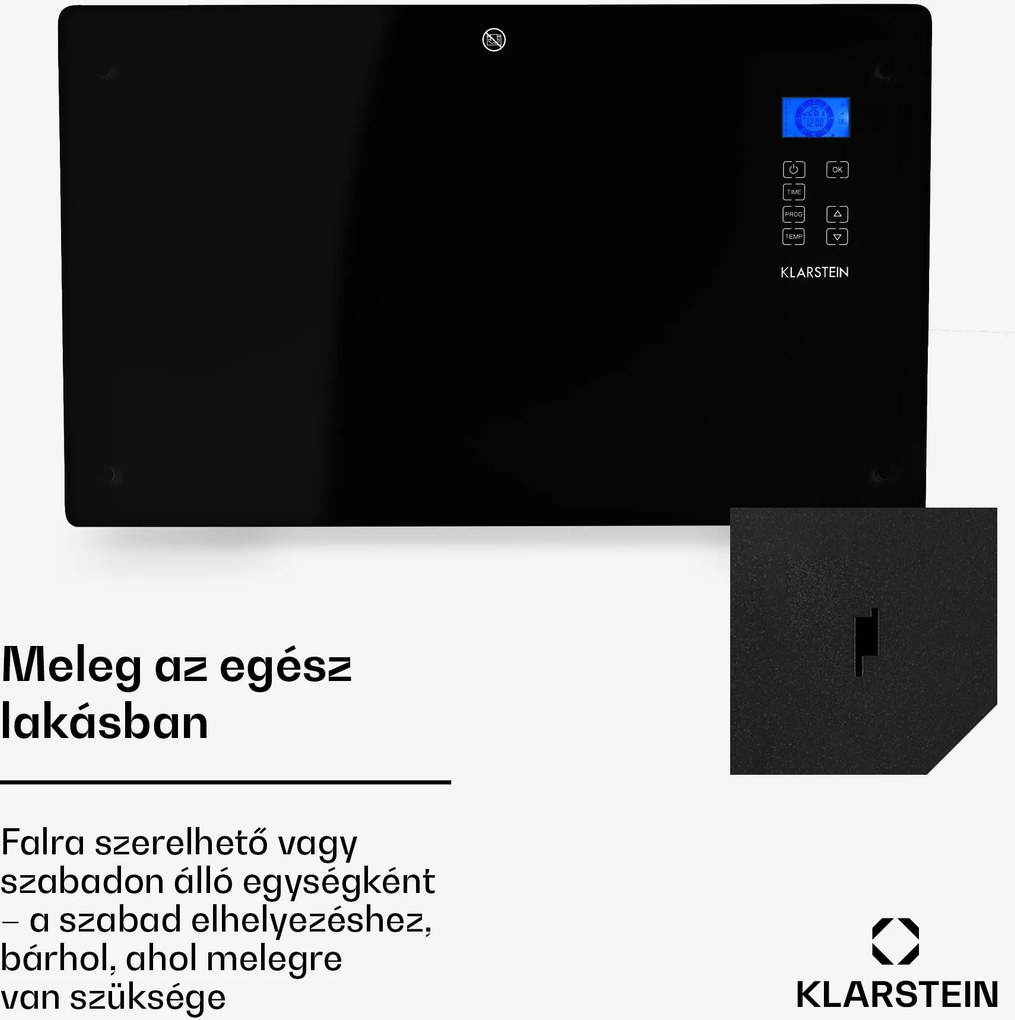 Klarstein Norderney, konvektor, 2000 W termosztát, időzítő, 20 m², fekete