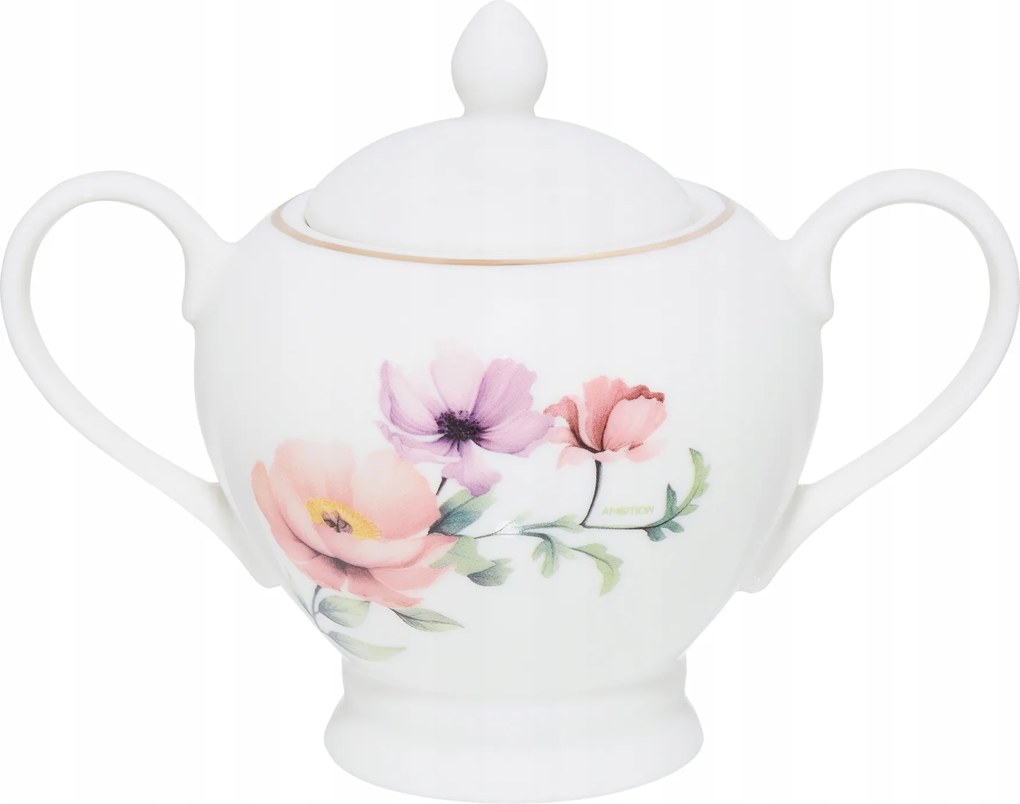 Cukortartó Porcelán Fedéllel Flores 300 ML Ambition