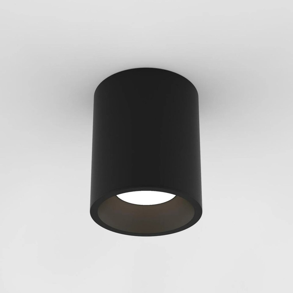 Fekete Led mennyezeti lámpa Astro Kos Round 140, IP65, 3000K, szabályozható fényerővel