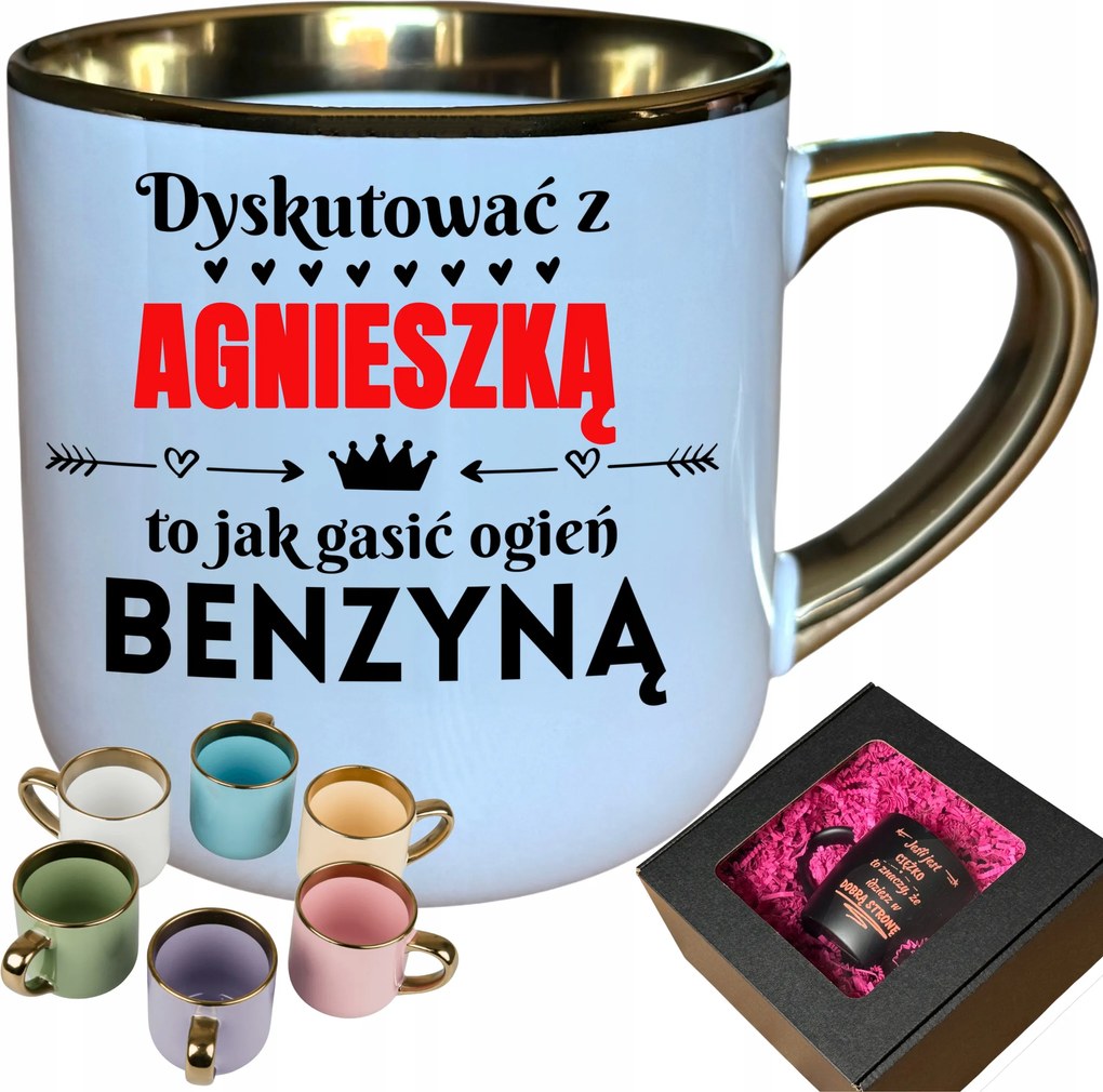 Agnieszka nagy névre szóló bögre ajándék neki elegáns Valentin napra Aga
