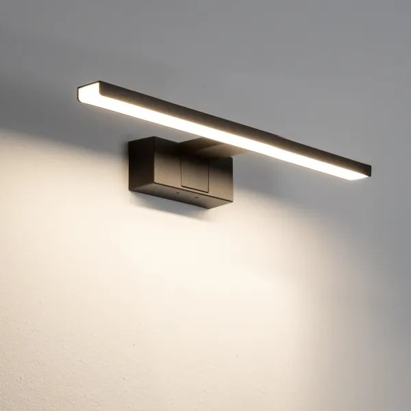 Aigostar - LED fürdőszobai tükörvilágítás LED/8W/230V 4000K 40 cm IP44 fekete