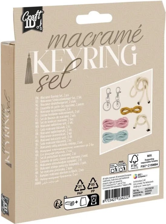 Makramé Rainbow kulcstartó készítő kreatív szett 2 db-os