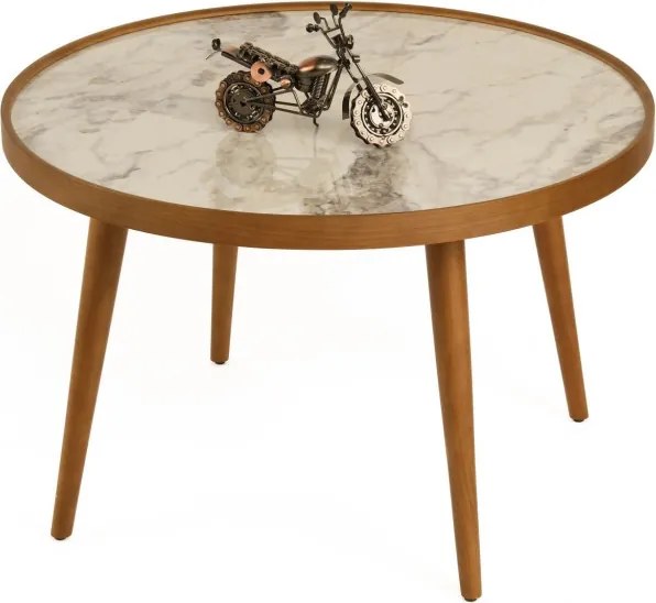 Polen 80 - Walnut, White Marble