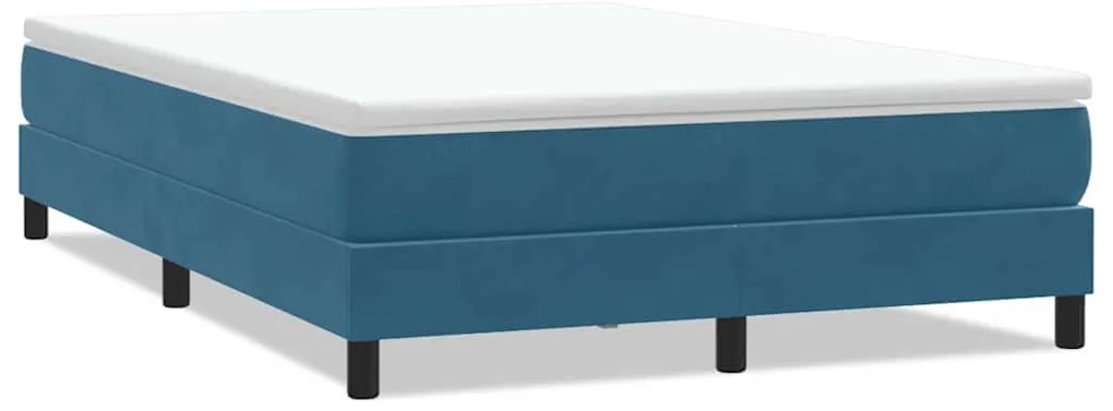 vidaXL sötétkék bársony rugós ágy matrac nélkül 160x210 cm