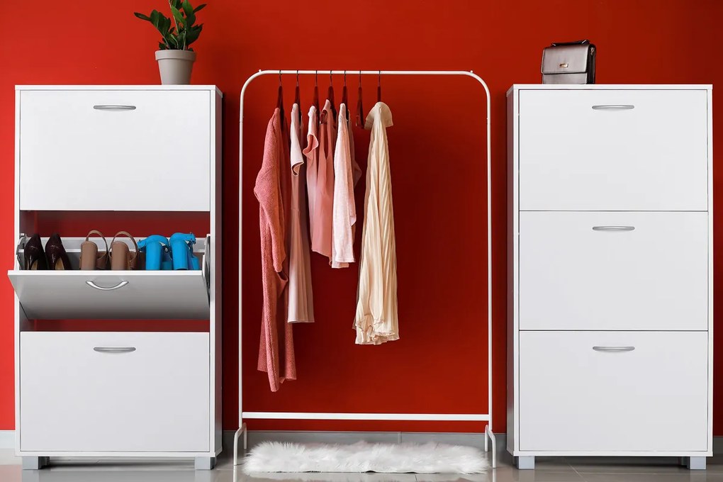 Casaria® Cipősszekrény 115x60x24 cm - fehér