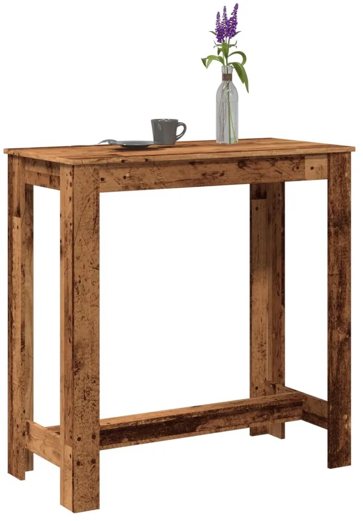antik fa színű szerelt fa bárasztal 102 x 50 x 103,5 cm