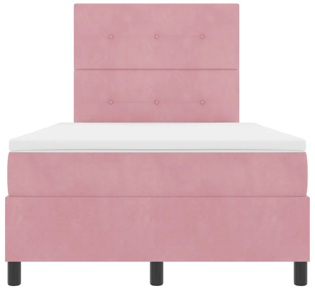 Boxspring ágy matraccal Rózsaszín 120x200 cm Bársonyos