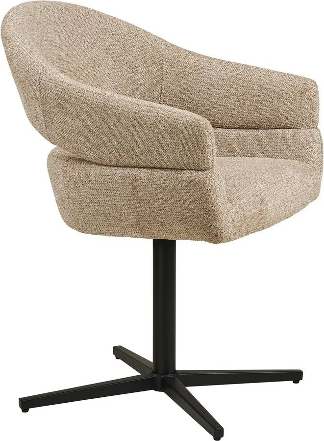 Bézs kárpitozott karfás étkezőfotel Dover – House Nordic