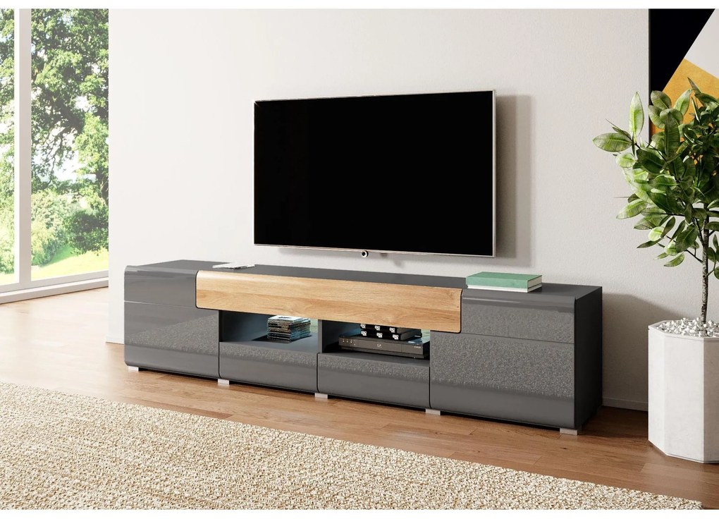 TV asztal Tamie Typ 40 (sötétszürke + tölgy). 1030160