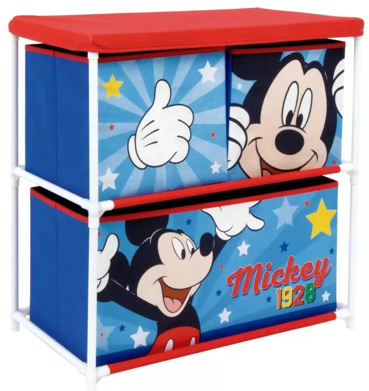 Disney Mickey Star játéktároló állvány 3 rekeszes 53x30x60 cm