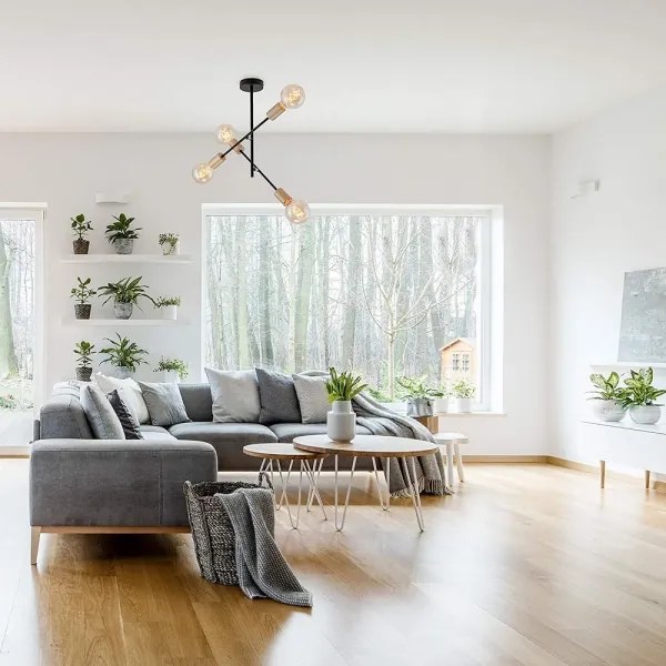 Briloner 2856-045 - Csillár rúdon NATURE 4xE27/60W/230V