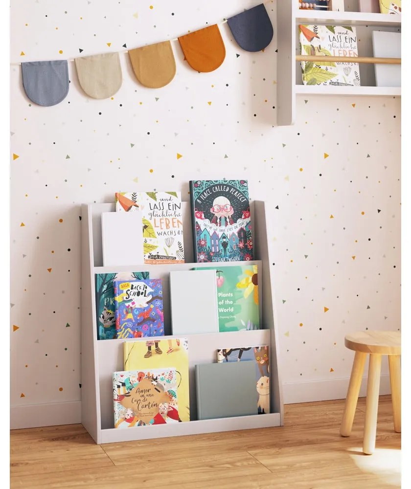 Fehér gyerek könyvespolc 59,5x69,5x23 cm Adiventina – Kave Home
