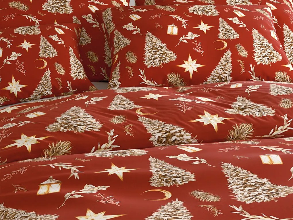 Mikroszálas ágyneműhuzat GOLD CHRISTMAS piros Ágyneműhuzat mérete: 2 db 70 x 90 cm | 200 x 220 cm