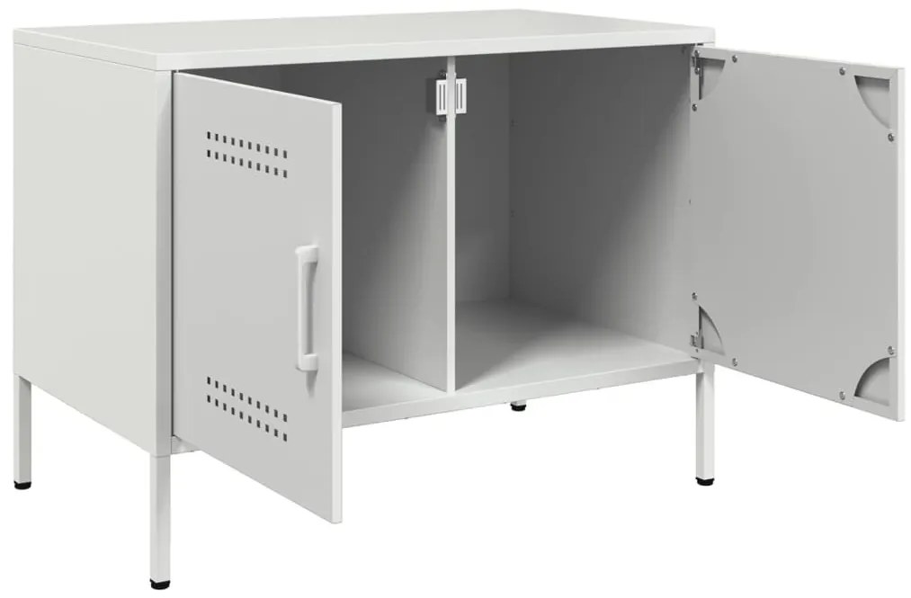 2 db fehér acél TV-szekrény 68 x 39 x 50,5 cm