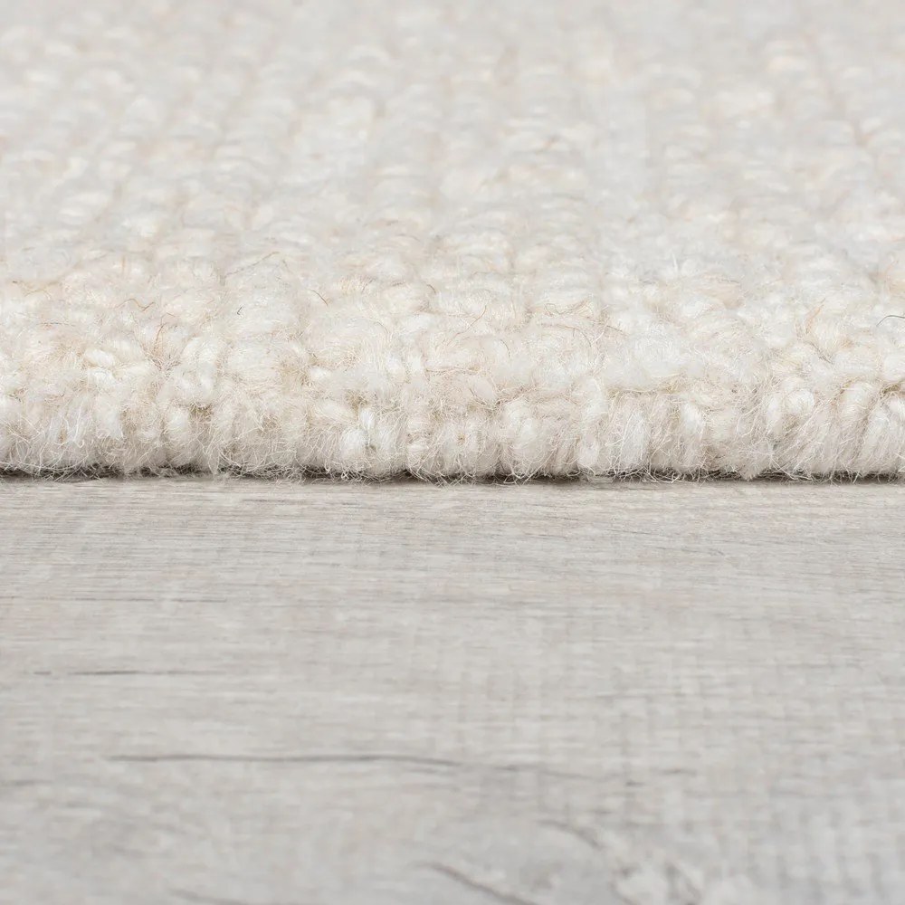 Elefántcsont színű kézi szövésű gyapjú szőnyeg 160x230 cm Harris Boucle – Flair Rugs