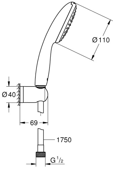 GROHE 27944001 - VITALIO START 110 zuhanyszett 110 mm fényes króm