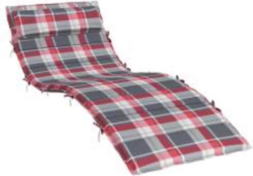 vidaXL Napozó Fekvőpárna Piros és szürke 178 x 60 x 4 cm Oxford szövet