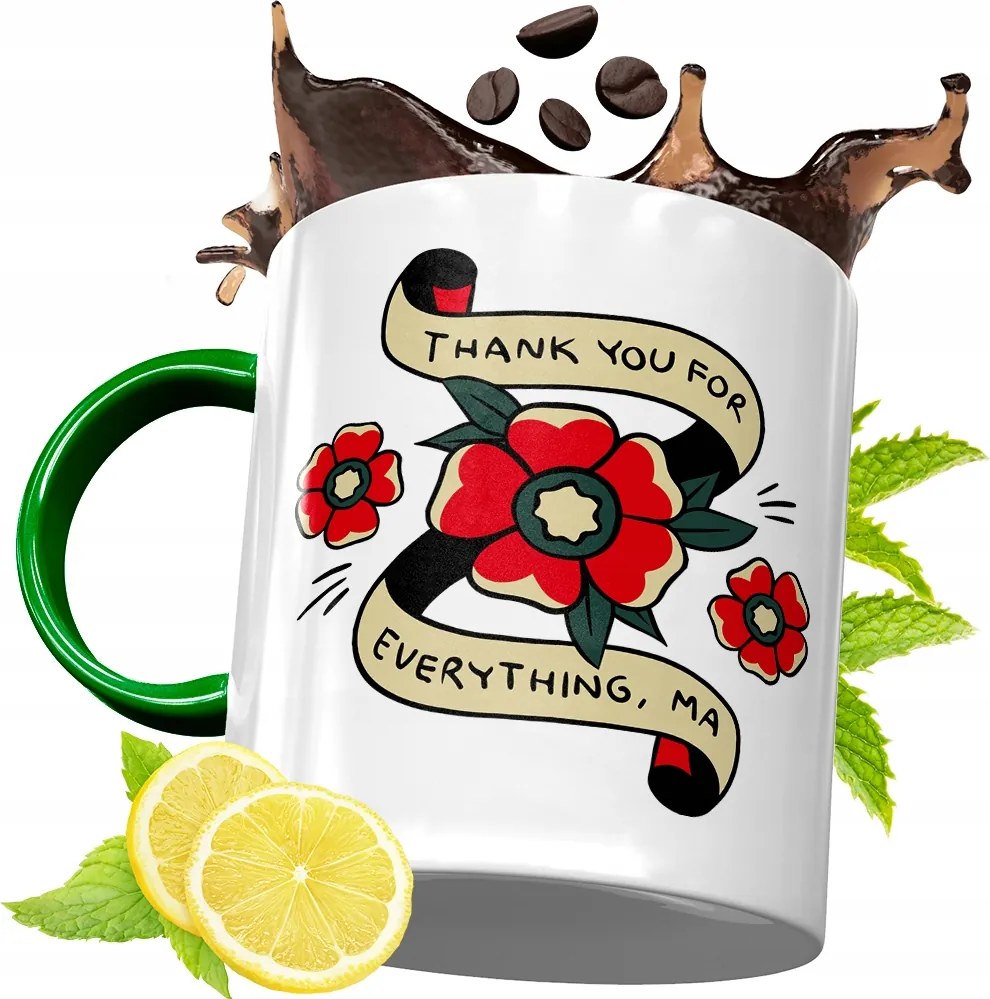 Zöld Bögre Anyukáknak Születésnapi Ajándék fényképes nyomtatással