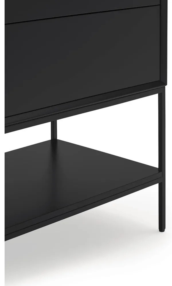 Fekete szekrény 120x140x45 cm Platt – Teulat