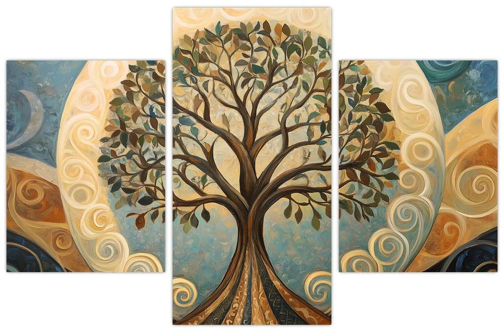 Kép – Életfa és spirálok (90x60 cm)