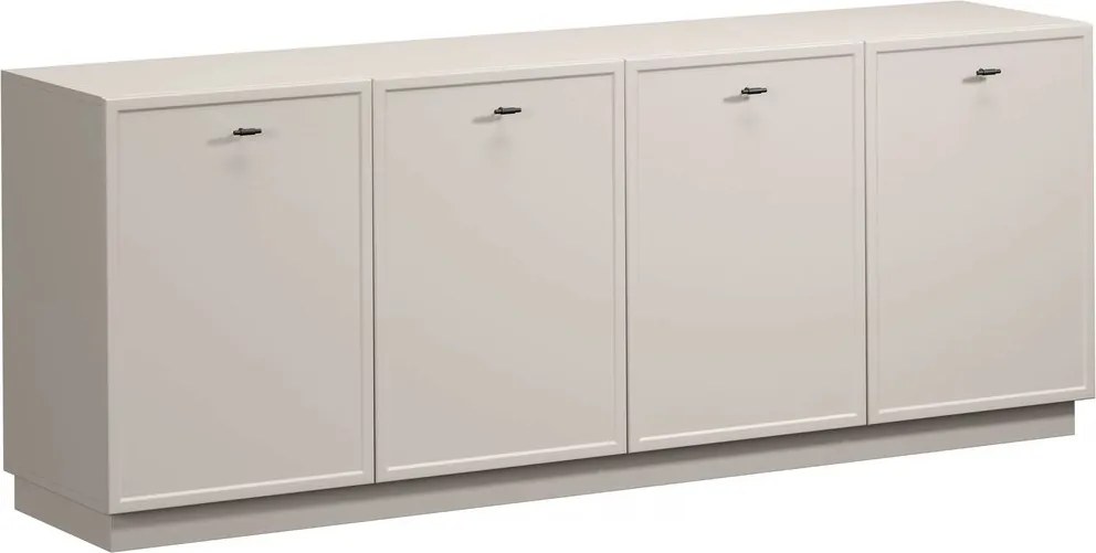 Lorini komód 200 cm négyajtós - kasmír / fekete T-bar fogantyúk