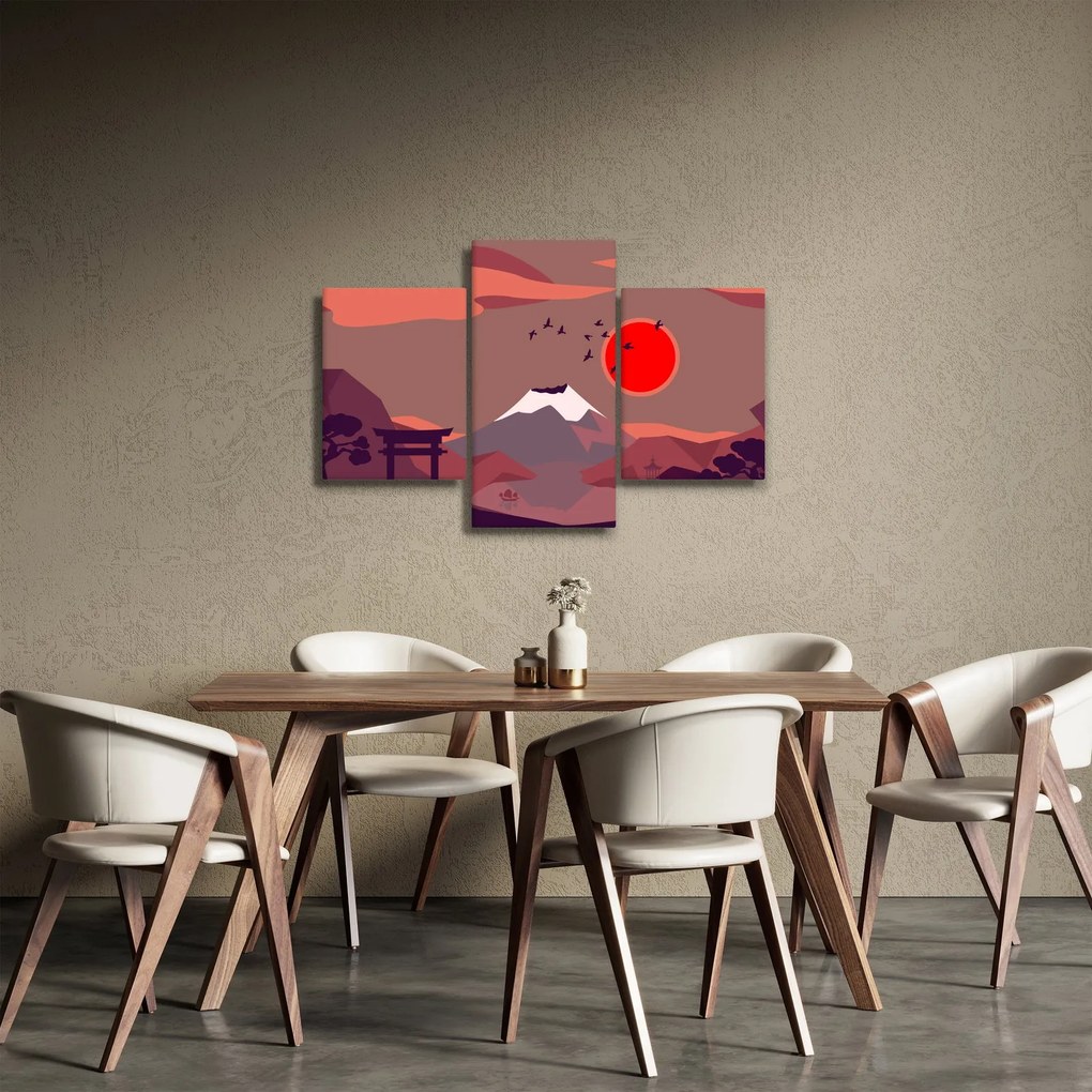 Kép - A Fuji-hegy illusztrációi (90x60 cm)
