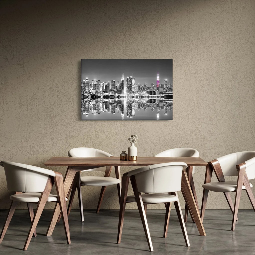 Kép - New York és a lila felhőkarcoló (90x60 cm)