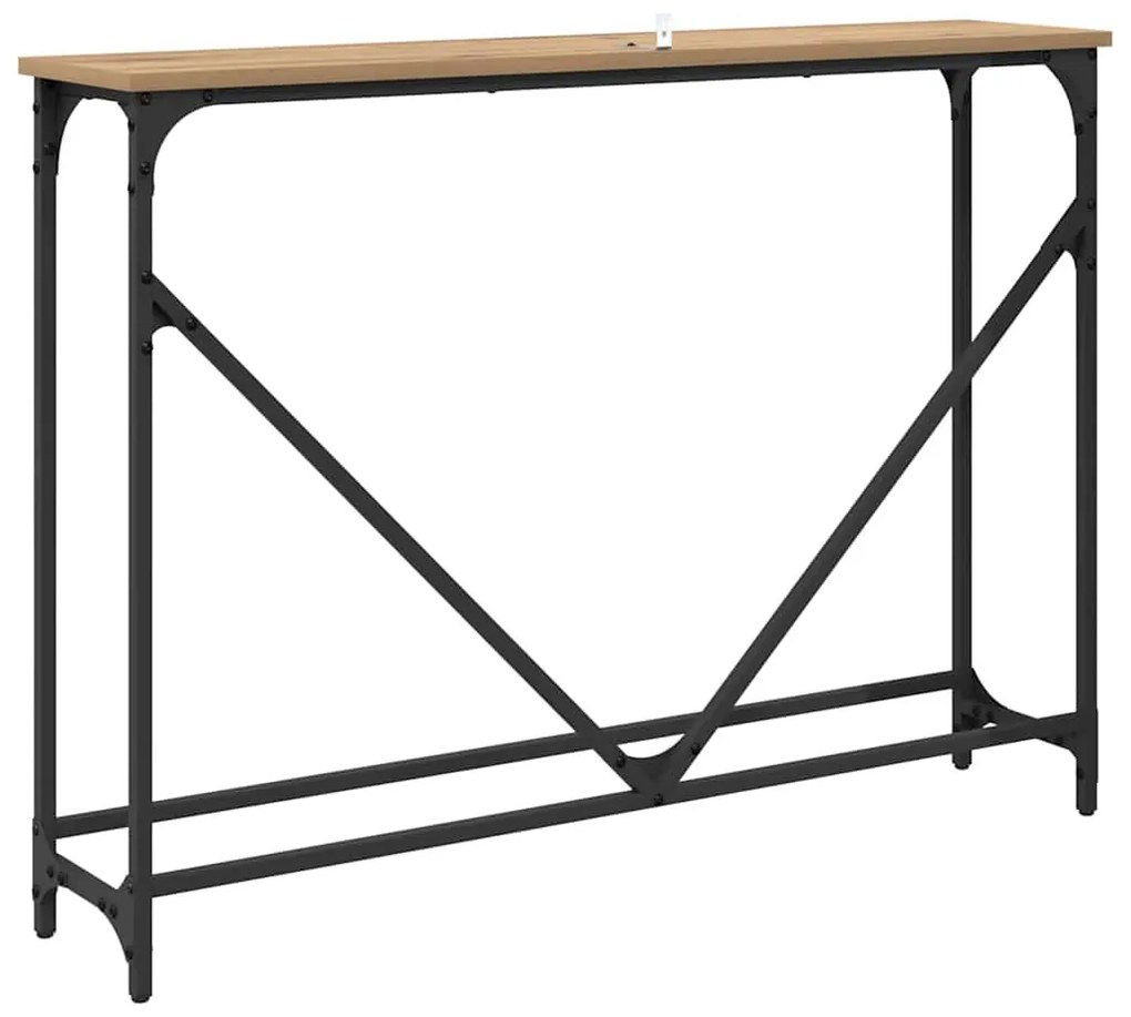 Konzolasztal kézműves tölgy 102 x 22,5 x 75 cm Faanyag