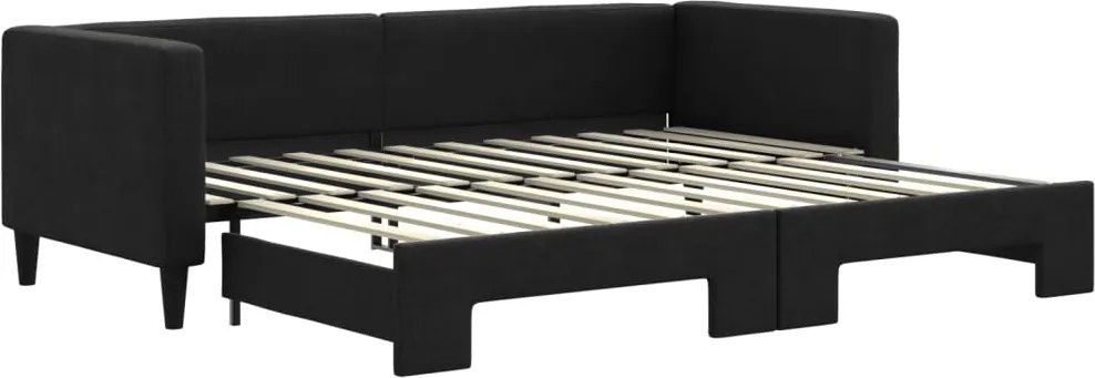 vidaXL fekete kihúzható szövet heverő 80 x 200 cm