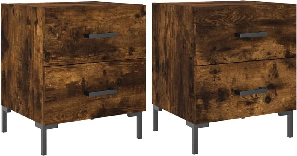 vidaXL 2 db füstös tölgy színű szerelt fa éjjeliszekrény 40x35x47,5 cm
