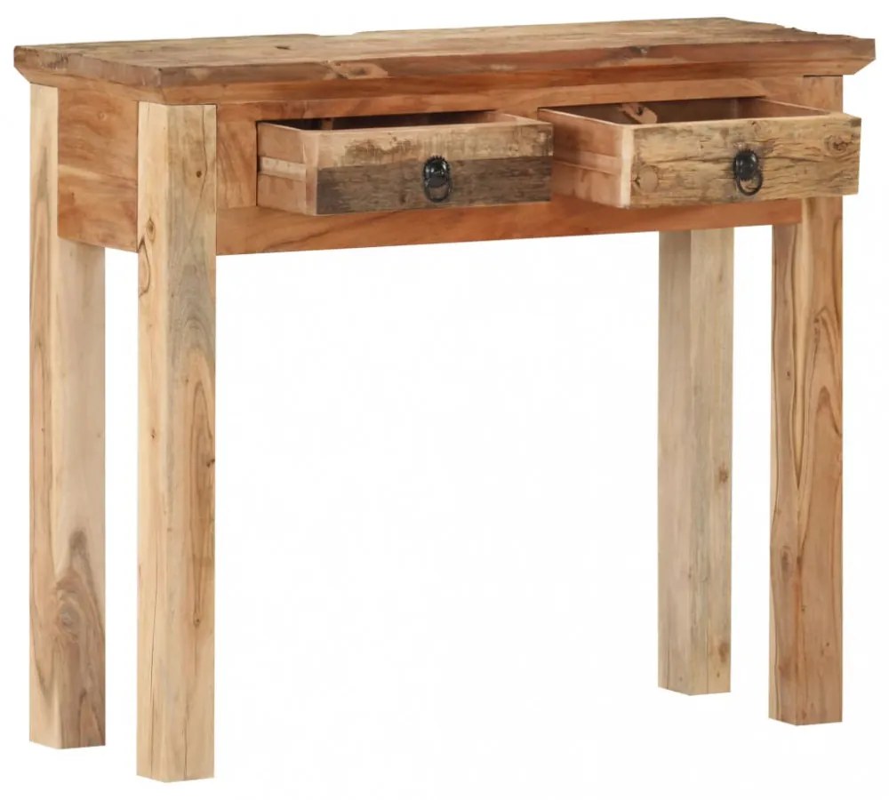 tömör akácfa és újrahasznosított fa tálalóasztal 90,5x30x75 cm