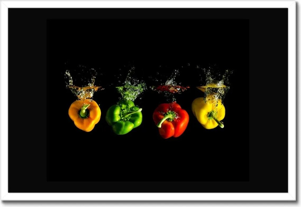 Poszterek keretben 60x40 Paprika Víz